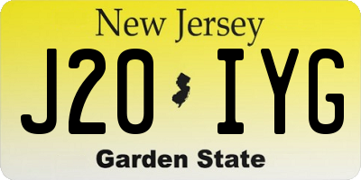 NJ license plate J20IYG