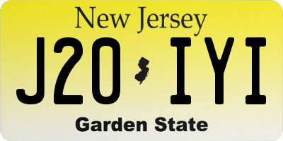 NJ license plate J20IYI