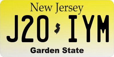 NJ license plate J20IYM