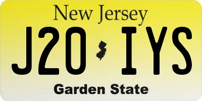 NJ license plate J20IYS