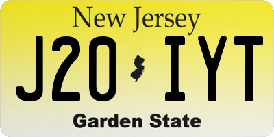 NJ license plate J20IYT