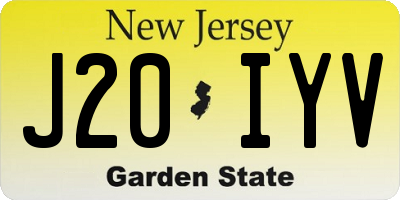 NJ license plate J20IYV