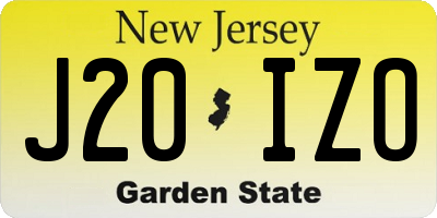 NJ license plate J20IZO