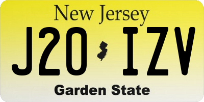 NJ license plate J20IZV