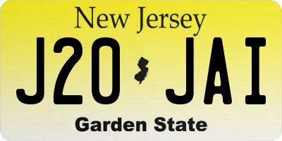 NJ license plate J20JAI