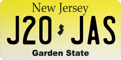 NJ license plate J20JAS