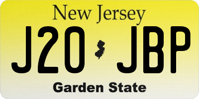 NJ license plate J20JBP