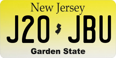NJ license plate J20JBU