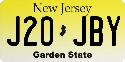 NJ license plate J20JBY