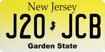 NJ license plate J20JCB