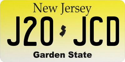 NJ license plate J20JCD
