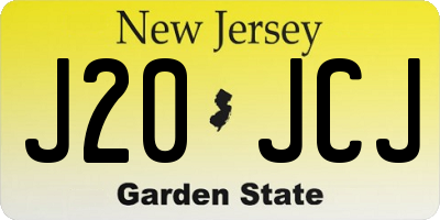 NJ license plate J20JCJ