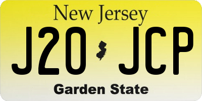 NJ license plate J20JCP