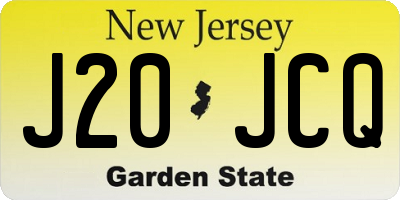 NJ license plate J20JCQ