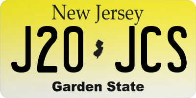 NJ license plate J20JCS
