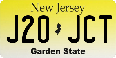 NJ license plate J20JCT