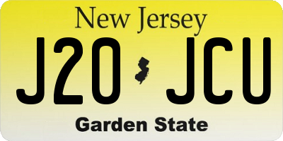 NJ license plate J20JCU