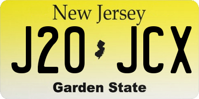 NJ license plate J20JCX