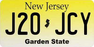 NJ license plate J20JCY