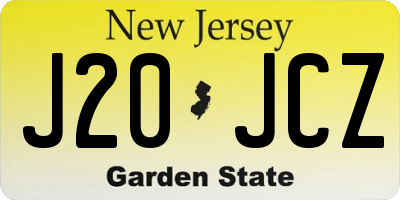 NJ license plate J20JCZ
