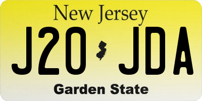 NJ license plate J20JDA