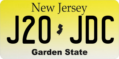 NJ license plate J20JDC