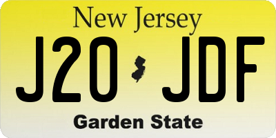 NJ license plate J20JDF