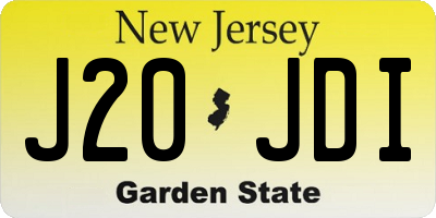 NJ license plate J20JDI
