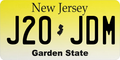 NJ license plate J20JDM