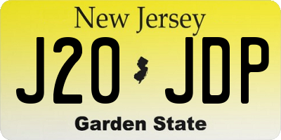 NJ license plate J20JDP