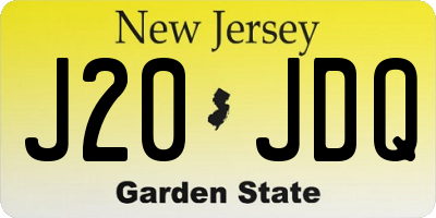 NJ license plate J20JDQ