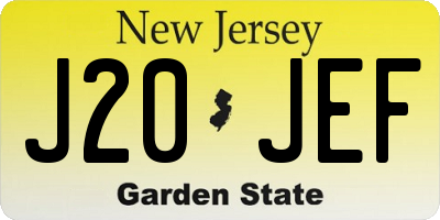 NJ license plate J20JEF