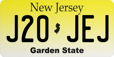 NJ license plate J20JEJ
