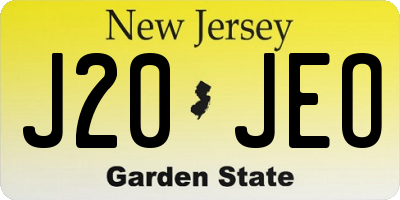 NJ license plate J20JEO