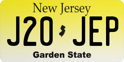 NJ license plate J20JEP