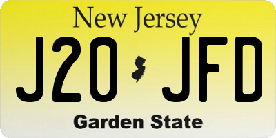 NJ license plate J20JFD