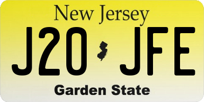 NJ license plate J20JFE