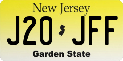 NJ license plate J20JFF
