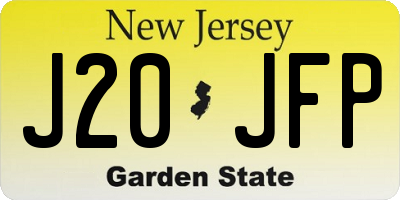 NJ license plate J20JFP