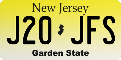 NJ license plate J20JFS