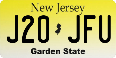 NJ license plate J20JFU