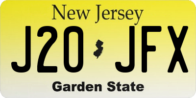 NJ license plate J20JFX