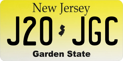 NJ license plate J20JGC