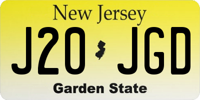 NJ license plate J20JGD