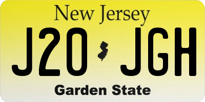 NJ license plate J20JGH