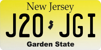 NJ license plate J20JGI