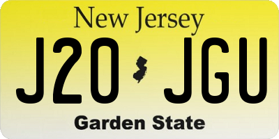NJ license plate J20JGU