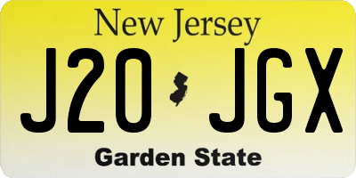 NJ license plate J20JGX