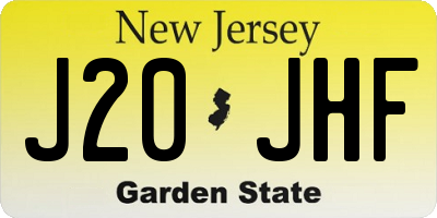NJ license plate J20JHF
