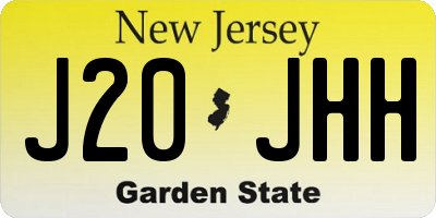 NJ license plate J20JHH